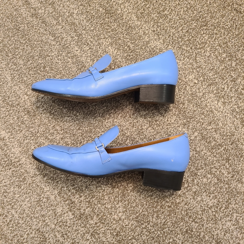 Maje Blue Leather Loafers - Picture 4 of 6